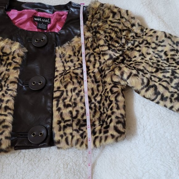Wet Seal Bolero Jacket Shrug Cheetah Leopard Fake Fur Y2K 90's - Picture 10 of 15